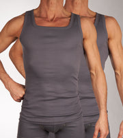 Mango singlet 2 pack 1-1 rib box gray men