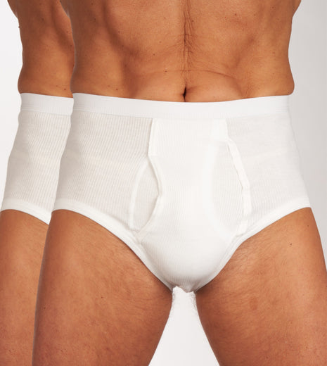 Mango slip 2 pack 2-2 rib white heren 597-0964-white Mango slip lot de 2 2-2 rib white hommes