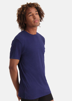 Bamboo Basics t-shirt ronde hals 2 pack knitted r-neck t-shirt blue heren