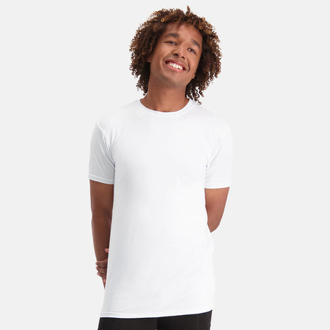 Bamboo Basics t-shirt long fit round neck 2 pack optical white men