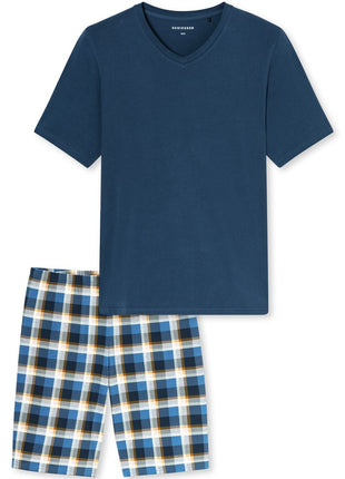 Schiesser pyjama short casual essentials bleu foncé homme