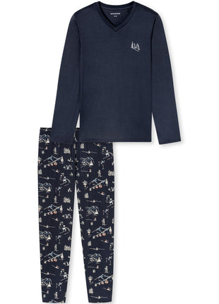 Pyjama long homme Schiesser Family bleu foncé