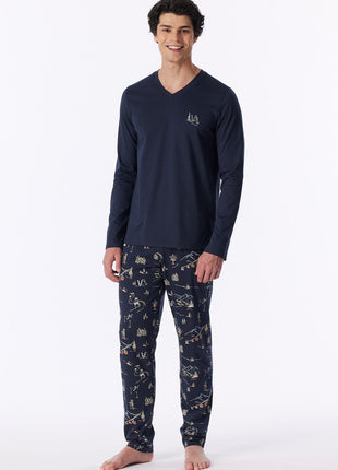 Pyjama long homme Schiesser Family bleu foncé