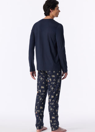 Pyjama long homme Schiesser Family bleu foncé