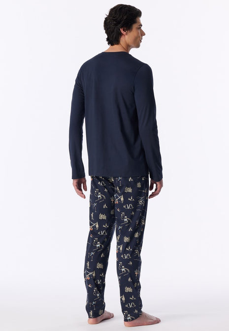 Pyjama long homme Schiesser Family bleu foncé