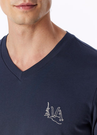Pyjama long homme Schiesser Family bleu foncé
