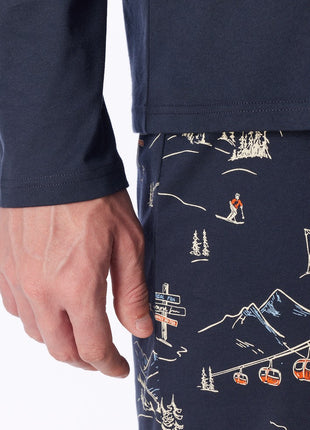 Pyjama long homme Schiesser Family bleu foncé