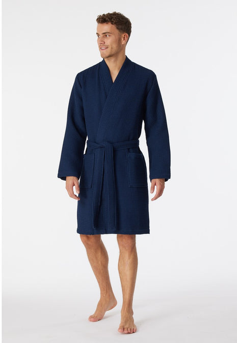 Schiesser bathrobe Essentials bathrobe dark blue Men