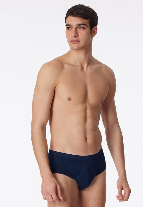 Schiesser slip 2 pack original classics 1-1 rib sports briefs navy men