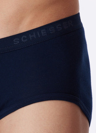Schiesser slip 2 pack original classics 1-1 rib sports briefs navy men