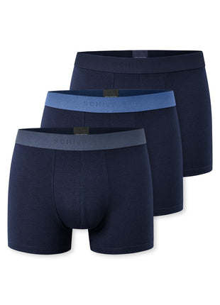 Schiesser short 3-pack 95/5 organic cotton boxer briefs midnight blue men