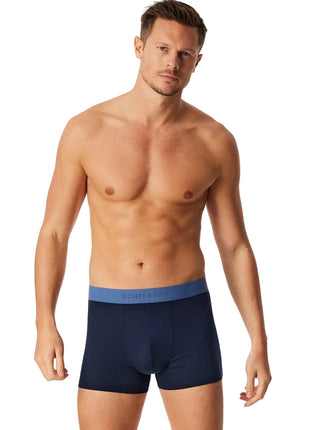 Schiesser short 3-pack 95/5 organic cotton boxer briefs midnight blue men