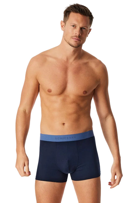 Lot de 3 boxers Schiesser 95/5 en coton bio bleu nuit pour homme