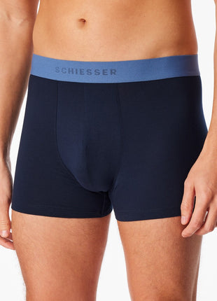 Schiesser short 3-pack 95/5 organic cotton boxer briefs midnight blue men
