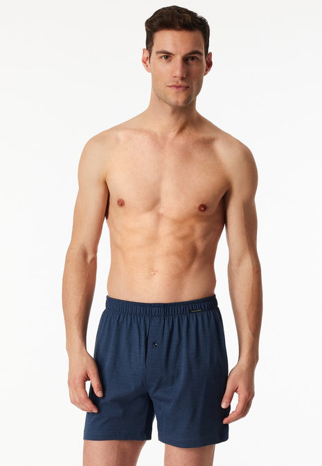 Schiesser Boxer Shorts 2 Pack Organic Cotton Dark Blue Men