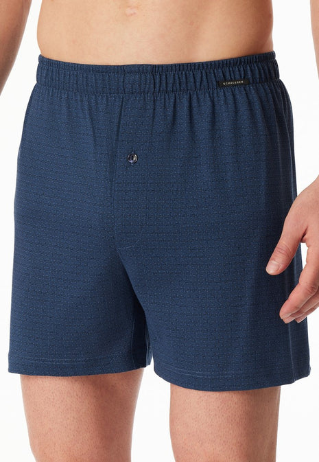 Schiesser Boxer Shorts 2 Pack Organic Cotton Dark Blue Men