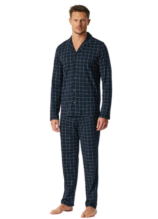 Schiesser pyjama lange broek fine interlock nightblue heren