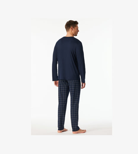 Schiesser pyjama lange broek fine interlock nightblue heren