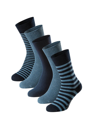 Schiesser sokken 5 paar bluebird stay fresh socks blue combined heren