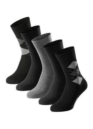 Schiesser sokken 5 paar bluebird stay fresh socks zwart gecombineerd heren