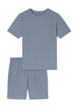 Schiesser pyjama korte broek modern bonded blue heren 183633-808 Schiesser pyjama pantalon court modern bonded blue hommes