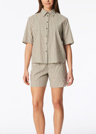 Schiesser pyjama korte broek selected premium olive dames 183601-707 Schiesser pyjama pantalon court selected premium olive femmes