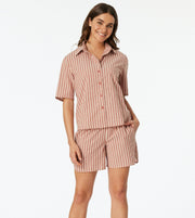Schiesser pajama shorts selected premium terracotta women