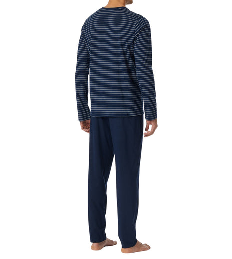 Schiesser pyjama lange broek casual essentials admiral blue heren 182197-801 Schiesser pyjama pantalon long casual essentials admiral blue hommes