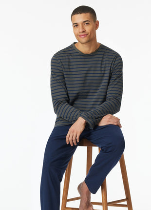 Schiesser pyjama lange broek casual essentials anthracite heren 182197-203 Schiesser pyjama pantalon long casual essentials anthracite hommes