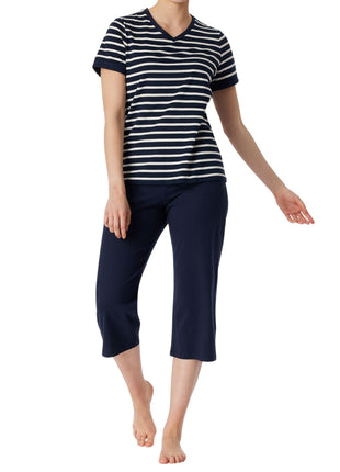 Schiesser pyjama lange broek casual essentials midnight blue dames 181254-804 Schiesser pyjama pantalon long casual essentials midnight blue femmes