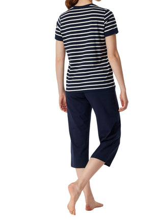 Schiesser pyjama lange broek casual essentials midnight blue dames 181254-804 Schiesser pyjama pantalon long casual essentials midnight blue femmes