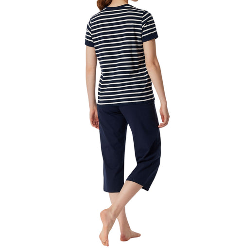 Schiesser pyjama lange broek casual essentials midnight blue dames 181254-804 Schiesser pyjama pantalon long casual essentials midnight blue femmes