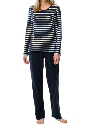 Schiesser pyjama lange broek casual essentials midnight blue dames 181756-804 Schiesser pyjama pantalon long casual essentials midnight blue femmes