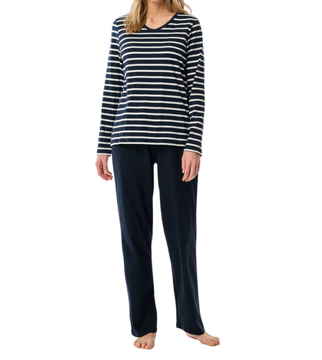 Schiesser pyjama lange broek casual essentials midnight blue dames 181756-804 Schiesser pyjama pantalon long casual essentials midnight blue femmes