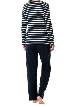 Schiesser pyjama lange broek casual essentials midnight blue dames 181756-804 Schiesser pyjama pantalon long casual essentials midnight blue femmes