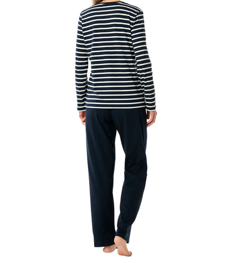 Schiesser pyjama lange broek casual essentials midnight blue dames 181756-804 Schiesser pyjama pantalon long casual essentials midnight blue femmes