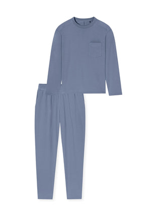 Schiesser pyjama lange broek modern nightwear blue heren 183630-808 Schiesser pyjama pantalon long modern nightwear blue hommes