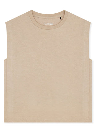 Schiesser pyjamashirt mix + relax sleeveless mocha dames 183674-318 Schiesser haut de pyjama mix + relax sleeveless mocha femmes
