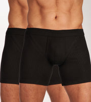 Schiesser boxer 2 pack authentic 4-1 rib shorts black hommes