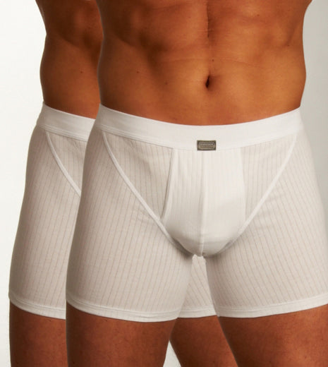 Schiesser short 2 pack authentic 4-1 rib shorts white heren 103399-100 Schiesser boxer 2 pack authentic 4-1 rib shorts white hommes