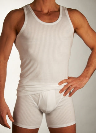 Schiesser short 2 pack authentic 4-1 rib shorts white heren 103399-100 Schiesser boxer 2 pack authentic 4-1 rib shorts white hommes