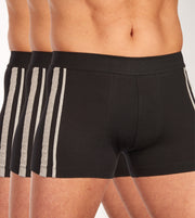 Schiesser short 3 pack 95/5 organic cotton boxer briefs stripe black men