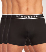 Schiesser shorts 3 pack 95/5 organic cotton boxer briefs black men