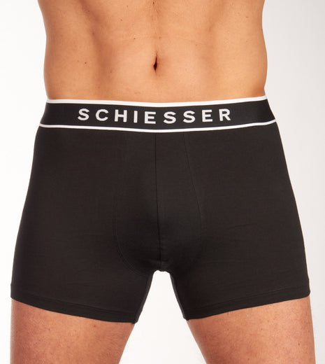 Schiesser short 3 pack 95/5 organic cotton boxer briefs black heren 173983-000 Schiesser boxer lot de 3 95/5 organic cotton boxer briefs black hommes
