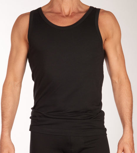 Schiesser singlet 2 pack 95/5 organic cotton undershirts black heren 176038-000 Schiesser débardeur lot de 2 95/5 organic cotton undershirts black hommes