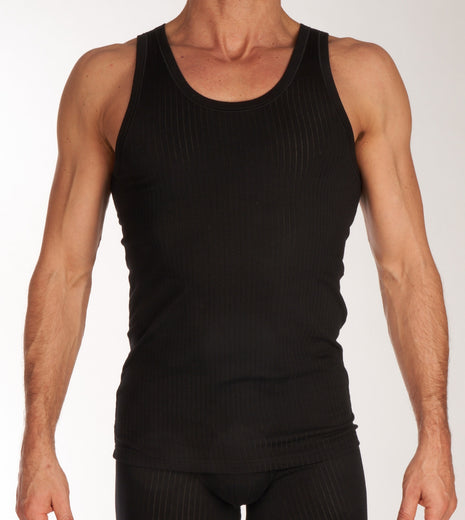 Schiesser singlet 2 pack authentic 4-1 rib undershirts black heren 103401-000 Schiesser débardeur lot de 2 authentic 4-1 rib undershirts black hommes