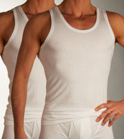 Schiesser singlet 2 pack authentic 4-1 rib undershirts white men