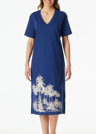 Schiesser slaapkleedje blue dames 183668-800 Schiesser robe de nuit blue femmes