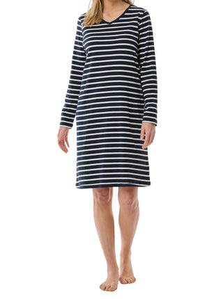 Schiesser slaapkleedje casual essentials midnight blue dames 181745-804 Schiesser robe de nuit casual essentials midnight blue femmes