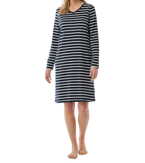 Schiesser slaapkleedje casual essentials midnight blue dames 181745-804 Schiesser robe de nuit casual essentials midnight blue femmes